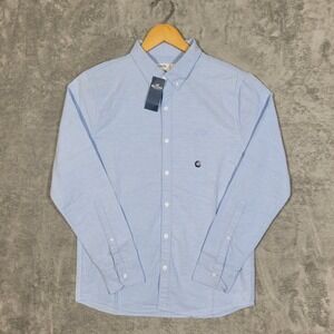 Hollister Men Classic Fit Oxford Button Down Shirt Light Blue XS Long Sleeve NWT